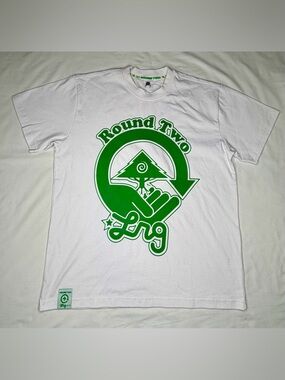 LRG Men’s White Short Sleeve Tee with Green Round Two Graphic